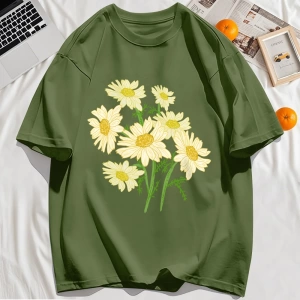 Y2k Vintage Tişört Tee Sarı Çiçekler Baskı