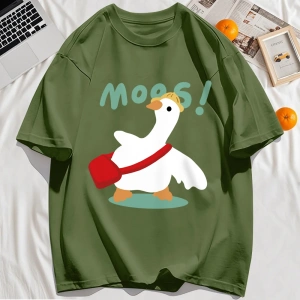 Y2k Vintage Tişört Tee Sevimli çizimli çanta Ördek Desen