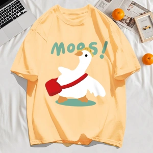 Y2k Vintage Tişört Tee Sevimli çizimli çanta Ördek Desen