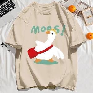 Y2k Vintage Tişört Tee Sevimli çizimli çanta Ördek Desen