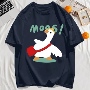 Y2k Vintage Tişört Tee Sevimli çizimli çanta Ördek Desen