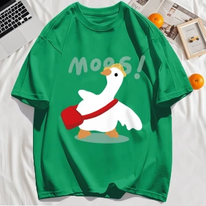 Y2k Vintage Tişört Tee Sevimli çizimli çanta Ördek Desen