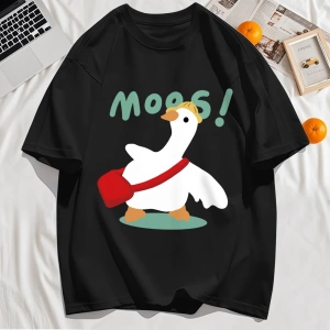 Y2k Vintage Tişört Tee Sevimli çizimli çanta Ördek Desen