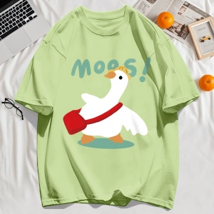 Y2k Vintage Tişört Tee Sevimli çizimli çanta Ördek Desen