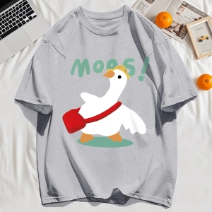 Y2k Vintage Tişört Tee Sevimli çizimli çanta Ördek Desen