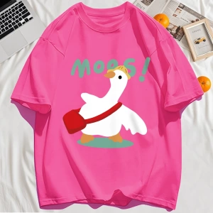 Y2k Vintage Tişört Tee Sevimli çizimli çanta Ördek Desen