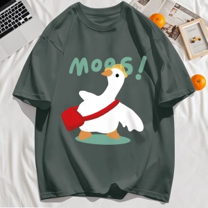Y2k Vintage Tişört Tee Sevimli çizimli çanta Ördek Desen
