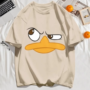 Y2k Vintage Tişört Tee Sevimli Ve Ilginç Karikatür Ördek Baskı