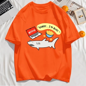 Y2k Vintage Tişört Tee Üzgünüm Meşgul Balık Desen Baskı