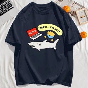 Y2k Vintage Tişört Tee Üzgünüm Meşgul Balık Desen Baskı