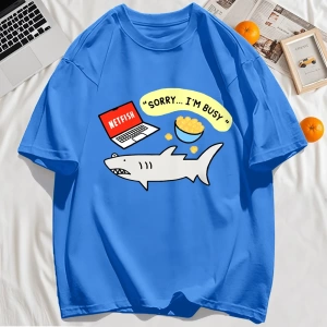 Y2k Vintage Tişört Tee Üzgünüm Meşgul Balık Desen Baskı