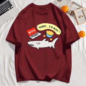 Y2k Vintage Tişört Tee Üzgünüm Meşgul Balık Desen Baskı
