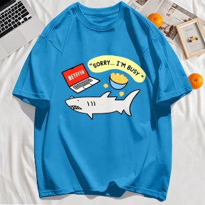 Y2k Vintage Tişört Tee Üzgünüm Meşgul Balık Desen Baskı