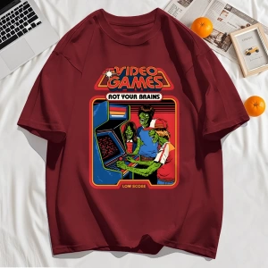 Y2k Vintage Tişört Tee Video Oyunu Beyinleri Çürük Baskı