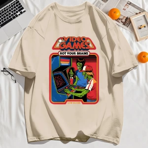 Y2k Vintage Tişört Tee Video Oyunu Beyinleri Çürük Baskı