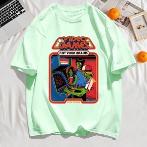 Y2k Vintage Tişört Tee Video Oyunu Beyinleri Çürük Baskı