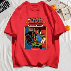 Y2k Vintage Tişört Tee Video Oyunu Beyinleri Çürük Baskı