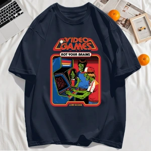 Y2k Vintage Tişört Tee Video Oyunu Beyinleri Çürük Baskı