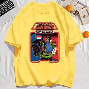 Y2k Vintage Tişört Tee Video Oyunu Beyinleri Çürük Baskı