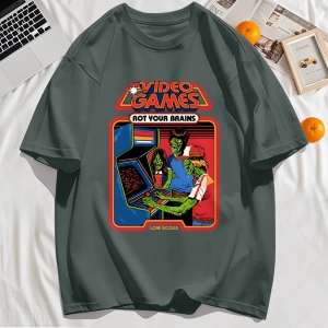 Y2k Vintage Tişört Tee Video Oyunu Beyinleri Çürük Baskı