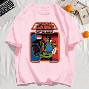 Y2k Vintage Tişört Tee Video Oyunu Beyinleri Çürük Baskı