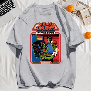 Y2k Vintage Tişört Tee Video Oyunu Beyinleri Çürük Baskı