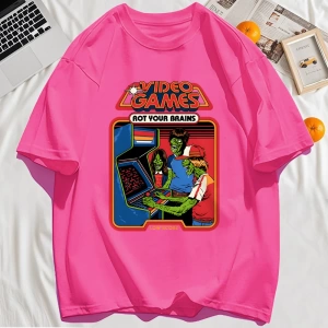 Y2k Vintage Tişört Tee Video Oyunu Beyinleri Çürük Baskı