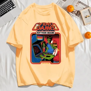 Y2k Vintage Tişört Tee Video Oyunu Beyinleri Çürük Baskı
