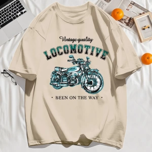 Y2k Vintage Tişört Tee Vintage Kaliteli Lokomotif Baskılı