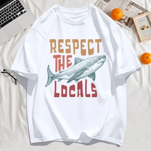 Y2k Vintage Tişört Tee Vintage Locals Köpekbalıkları Saygı Baskı