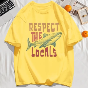 Y2k Vintage Tişört Tee Vintage Locals Köpekbalıkları Saygı Baskı