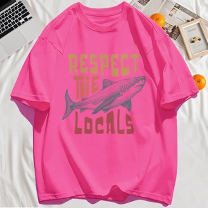 Y2k Vintage Tişört Tee Vintage Locals Köpekbalıkları Saygı Baskı
