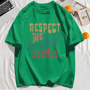 Y2k Vintage Tişört Tee Vintage Locals Köpekbalıkları Saygı Baskı