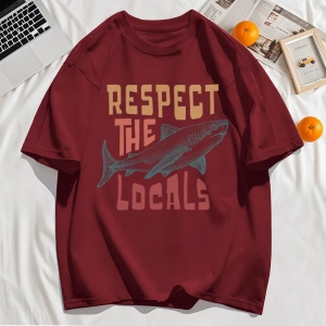 Y2k Vintage Tişört Tee Vintage Locals Köpekbalıkları Saygı Baskı