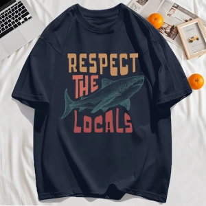 Y2k Vintage Tişört Tee Vintage Locals Köpekbalıkları Saygı Baskı