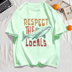 Y2k Vintage Tişört Tee Vintage Locals Köpekbalıkları Saygı Baskı