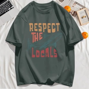 Y2k Vintage Tişört Tee Vintage Locals Köpekbalıkları Saygı Baskı