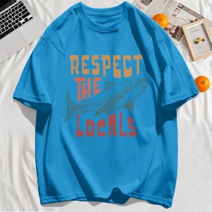 Y2k Vintage Tişört Tee Vintage Locals Köpekbalıkları Saygı Baskı