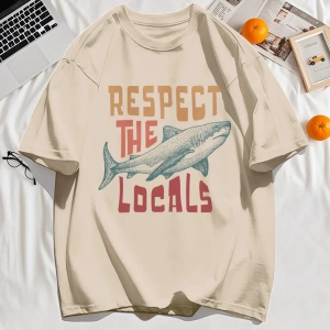 Y2k Vintage Tişört Tee Vintage Locals Köpekbalıkları Saygı Baskı