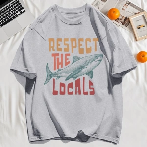 Y2k Vintage Tişört Tee Vintage Locals Köpekbalıkları Saygı Baskı