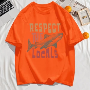 Y2k Vintage Tişört Tee Vintage Locals Köpekbalıkları Saygı Baskı