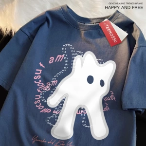 Y2k Vintage Tişört Tee Vintage sevimli kedi baskı japon tarzı