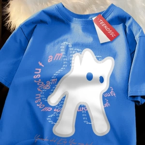Y2k Vintage Tişört Tee Vintage sevimli kedi baskı japon tarzı