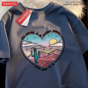 Y2k Vintage Tişört Tee Waild daha iyi bir yer baskı