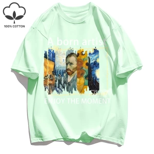 Y2k Vintage Tişört Tee Yağlıboya Metin Kombinasyonu