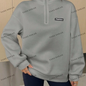 Y2K Yarım Fermuarlı Bay Sweatshirt KOD1298