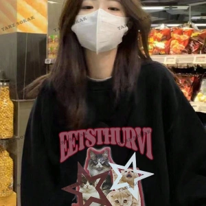 Y2K YENİ SEZON SSWEAT HARAJUKA KUROMİ RETRO KOD 1181 Siyah