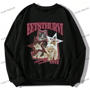 Y2K YENİ SEZON SSWEAT HARAJUKA KUROMİ RETRO KOD 1181 Siyah