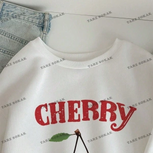 Y2K YENİ SEZON SSWEAT HARAJUKA KUROMİ RETRO KOD 1573 Beyaz