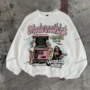 Y2K YENİ SEZON SSWEAT HARAJUKA KUROMİ RETRO KOD 16 Beyaz